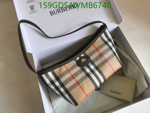 Burberry Canvas and Leather Shoulder Bag - Classic Check Pattern, 25.5cm