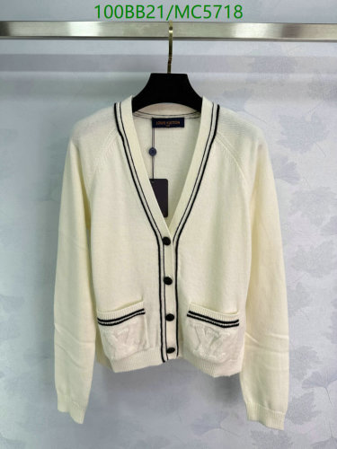 Louis Vuitton Women's Wool Cardigan - Elegant V-Neck with Signature Details