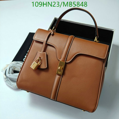 Celine Bag Genuine Leather Top Handle Satchel, 23 x 18 x 10 cm