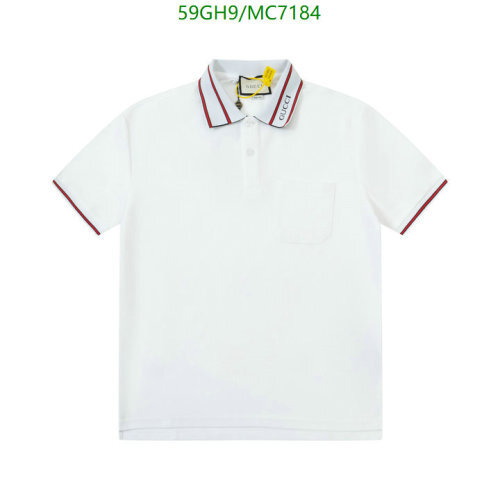 Gucci Men's White Cotton Polo Shirt with Red Trim - Casual Short Sleeve Top