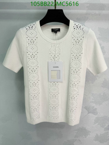 Chanel Women's Knit Top - Short Sleeve, Round Neck, White, Sizes S-M-L