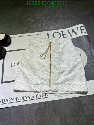 Louis Vuitton Women's White Cotton Mini Skirt with Zip Closure