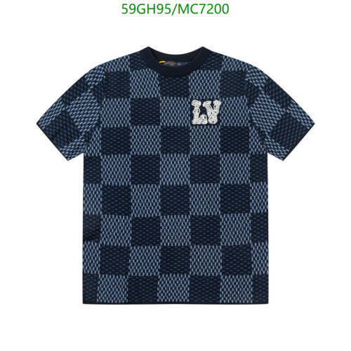 Louis Vuitton Men's Blue Damier Cotton T-Shirt - Sizes S to XL Available