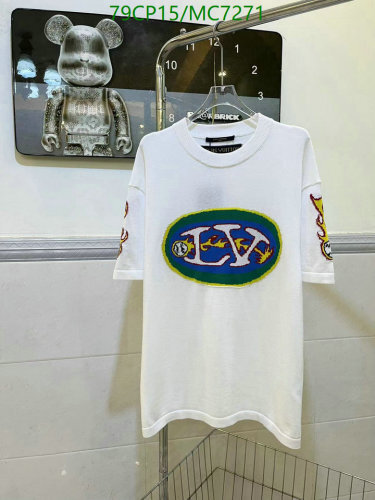 Louis Vuitton Men's Printed Cotton T-Shirt - Short Sleeve, Casual Style