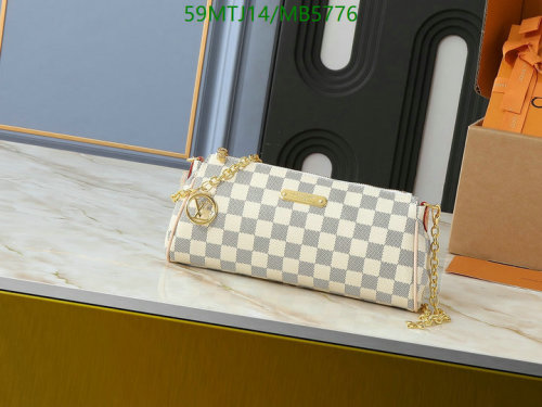 Louis Vuitton Damier Azur Coated Canvas Bag with Genuine Leather, 27 x 11 x 5 cm