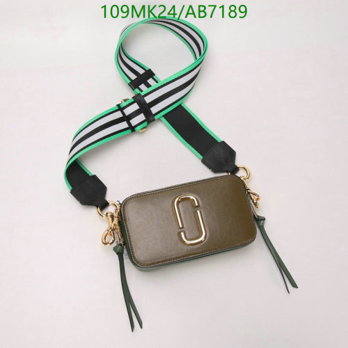 Marc Jacobs Snapshot Leather Camera Bag with Striped Strap - Olive Green 3 Marc Jacobs Snapshot Leather Camera Bag with Striped Strap - Olive Green