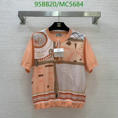 Hermes Women's Orange Cotton Graphic Print Short Sleeve T-Shirt Size S-L