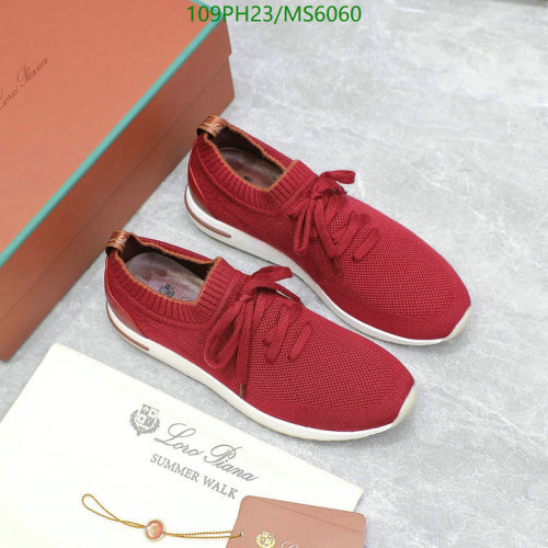 Loro Piana Summer Walk Sneakers in Red Knitted Wool and Cowhide Leather