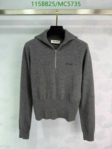 Miu Miu Wool Half-Zip Pullover Sweater - Stylish and Comfortable Knitwear