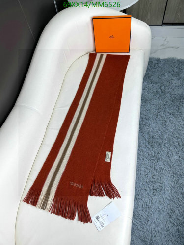 Hermès Cashmere Scarf, Striped Design, 30-180cm - Warm and Stylish