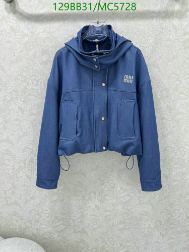 Miu Miu Denim Hooded Jacket - Stylish & Comfortable Outerwear for Women