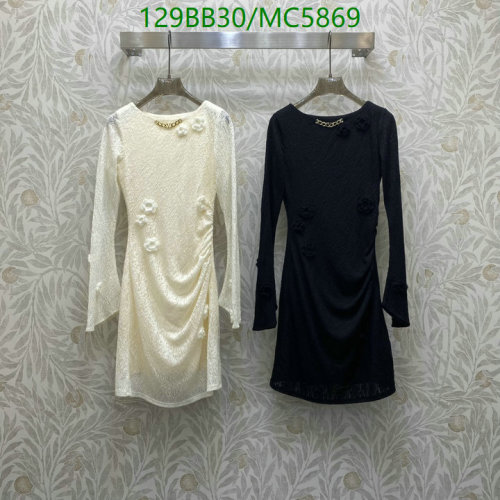 Valentino Mini Dress with Floral Appliqués, Long Sleeves, Party Cocktail