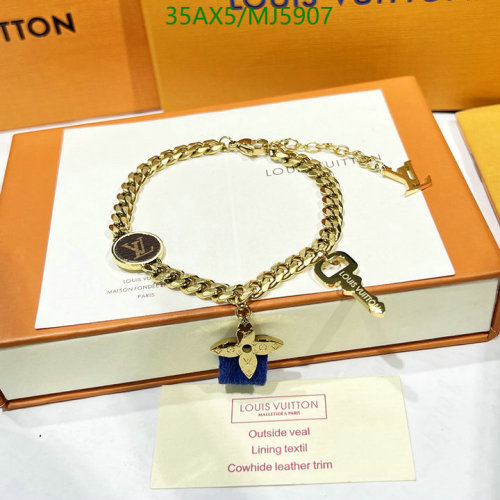Louis Vuitton Gold Chain Bracelet with Charms - Stylish Women's Jewelry