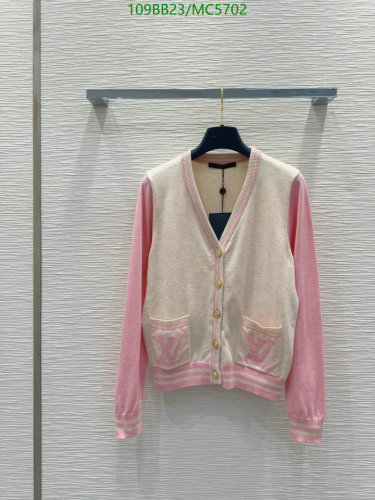 Louis Vuitton Women's Wool Cardigan - Pink and Beige, Size S-L