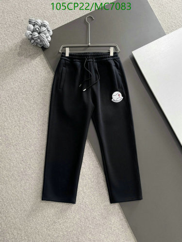 Moncler Men's Black Cotton Blend Logo Patch Cropped Sweatpants