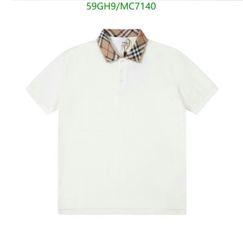 Burberry White Cotton Polo Shirt with Signature Check Collar Trim - S to XL