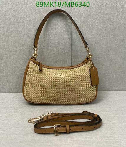 Coach Woven Shoulder Bag, Convertible Crossbody, Gold Hardware, Size 24.5-15.5-7.5CM