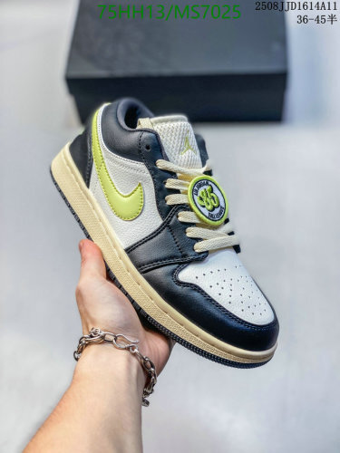 Air Jordan Retro Low Sneakers - Black, White & Volt - Unisex EU36-45