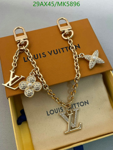 Louis Vuitton Key Pendant Gold Chain with Charms - Designer Keychain