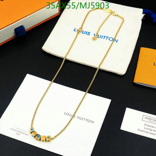 Louis Vuitton Gold-Tone Chain Necklace with Iconic Charms MJ5903