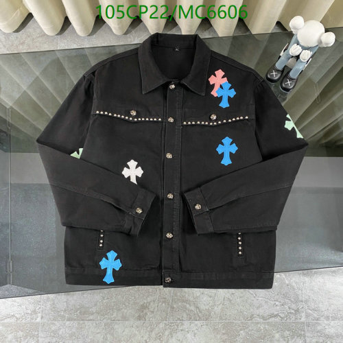 Chrome Hearts Black Cotton Jacket with Colorful Cross Patches and Silver Hardware