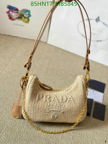 Prada Raffia and Leather Shoulder Bag, 20 x 16 cm, Elegant Design- Perfect Gift