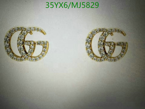 Gucci Interlocking G Earrings with Crystals - Gold Finish, Iconic Design