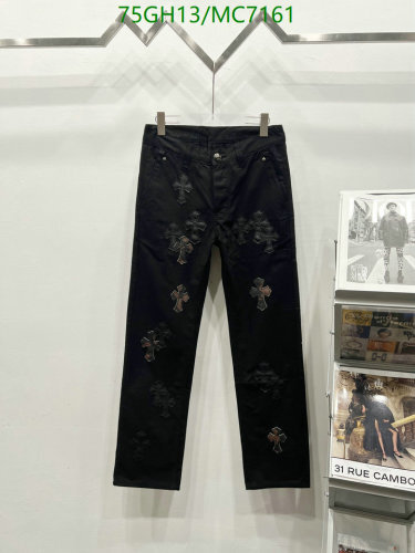Chrome Hearts Black Cotton Jeans With Cross Patches, Sizes S-2XL