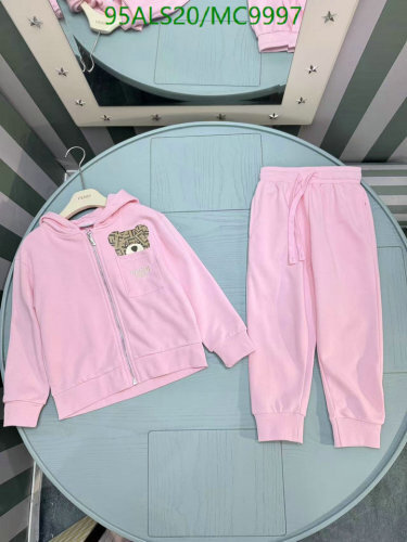 Fendi Kids Pink Cotton Zip-Up Hoodie and Jogger Set - Size 90-150