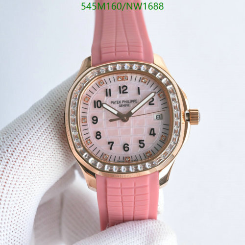 Patek Philippe Watch, 39mm Stainless Steel, Sapphire Crystal, Pink Rubber Strap