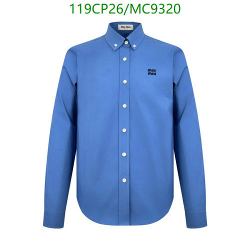 Miu Miu Women's Long Sleeve Button-Down Shirt - Blue, Size 40-46