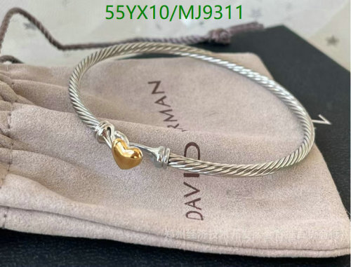 David Yurman Cable Classics Bracelet with Gold Heart, Sterling Silver, Women