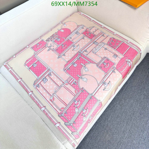 Louis Vuitton Silk Square Scarf 90x90cm Pink Suitcases Print - MM7354