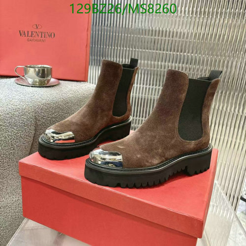 Valentino Garavani Women's MS8260 Suede Ankle Boots with Metal Toe Cap