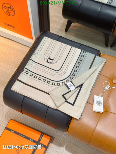 Hermes Carre 140 Scarf in Silk Cashmere Beige Noir 140 x 140 cm