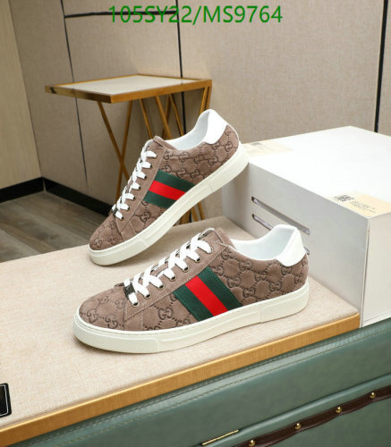 Gucci Men's Brown Cowhide Leather Lace-Up Sneakers with Iconic Web Stripe