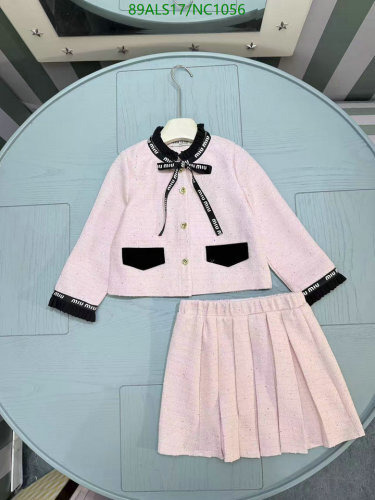 Miu Miu Kids' Pink Tweed Skirt Suit Set - Jacket and Pleated Skirt