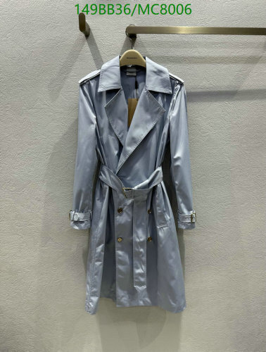 Burberry Women's Double-Breasted Cotton Trench Coat in Light Blue