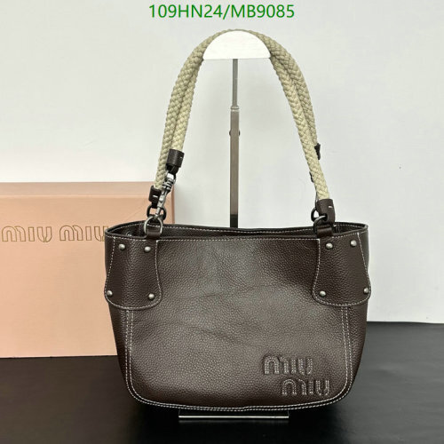Miu Miu Genuine Leather Handbag, 25 x 19.5 x 10.5cm - Model 5BG053