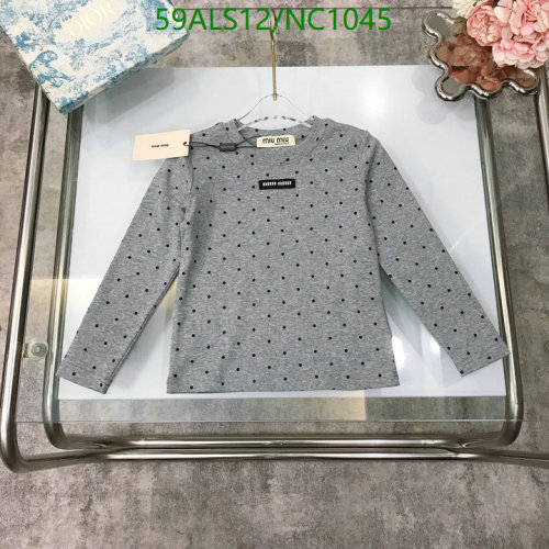 Miu Miu Kids' Grey Polka Dot Long Sleeve Top - Sizes 100-150
