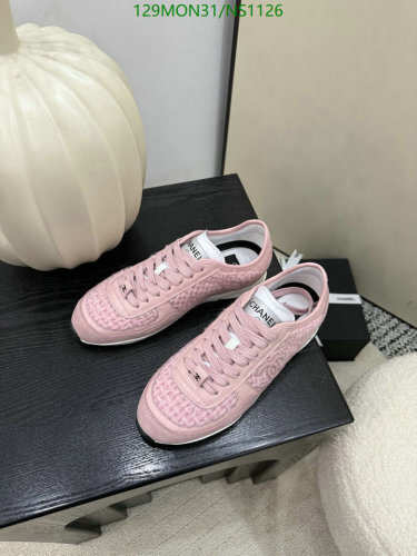 Chanel Women's Pink Leather Sneakers Lace-Up Casual Shoes Size EU34-41