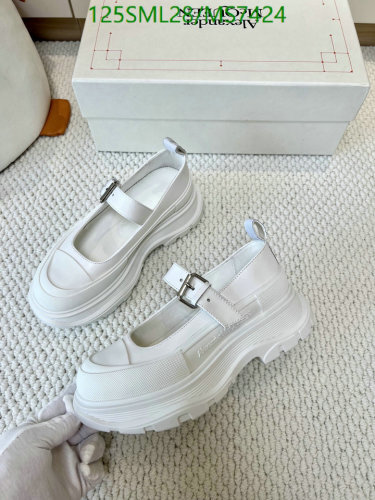 Alexander McQueen Women's White Leather Mary Jane Platform Shoes Size EU35-45