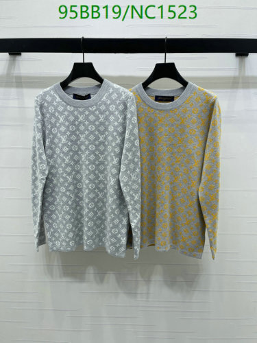 Louis Vuitton Wool Blend Long Sleeve Sweater with Signature Monogram Pattern