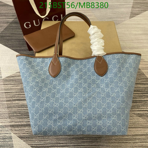 Gucci Denim Tote Bag with Leather Trim, GG Pattern, Elegant and Spacious 7 Gucci Denim Tote Bag with Leather Trim, GG Pattern, Elegant and Spacious
