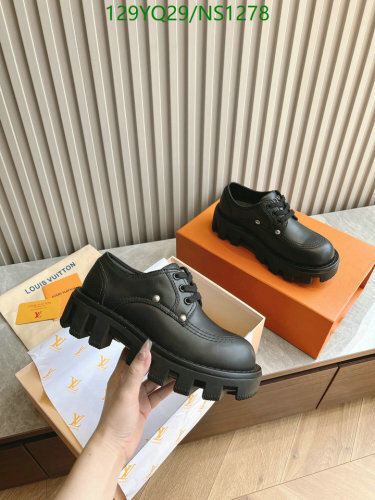 Louis Vuitton Women's Black Leather Lace-Up Platform Shoes - Size EU35-45