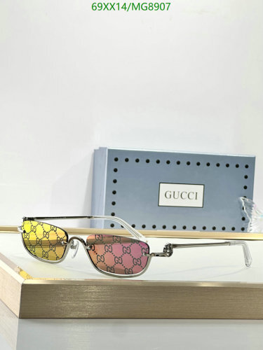 Gucci MG8907 Silver Frame Sunglasses With Signature Lens - 54-21-145