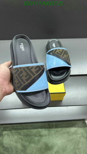 Fendi Men's FF Motif Leather Slides Sandals | Summer Beach Shoes, Size EU38-46