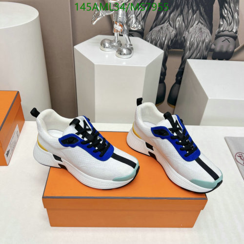 Hermes Men's White Leather and Fabric Sneakers - EU35-45