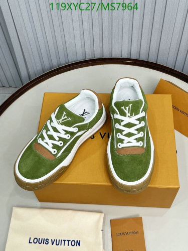Louis Vuitton Men's Green Suede Leather Low-Top Sneakers - Size EU39-45