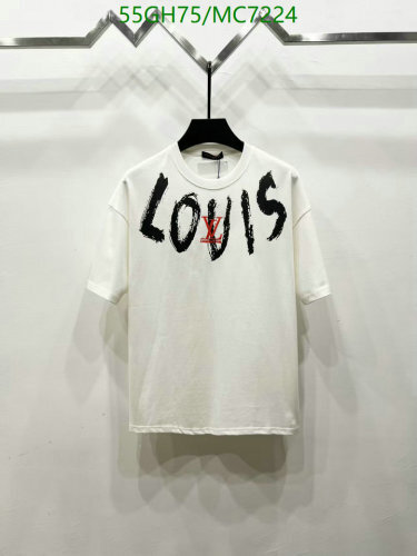 Louis Vuitton Men's Cotton T-Shirt with Brushstroke Logo - Stylish and Comfy